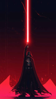Darth Vader Red Minimalist 4K Mobile Wallpaper