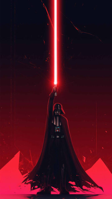 Darth Vader Red Minimalist 4K Mobile Wallpaper