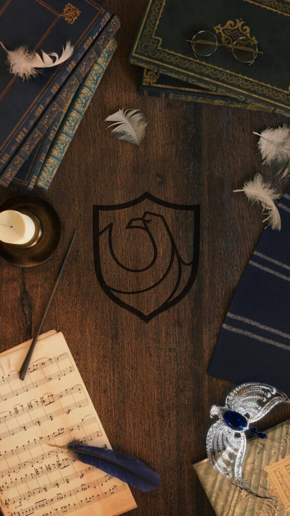 Dark Academia Inspired Ravenclaw Aesthetic Mobile Wallpaper