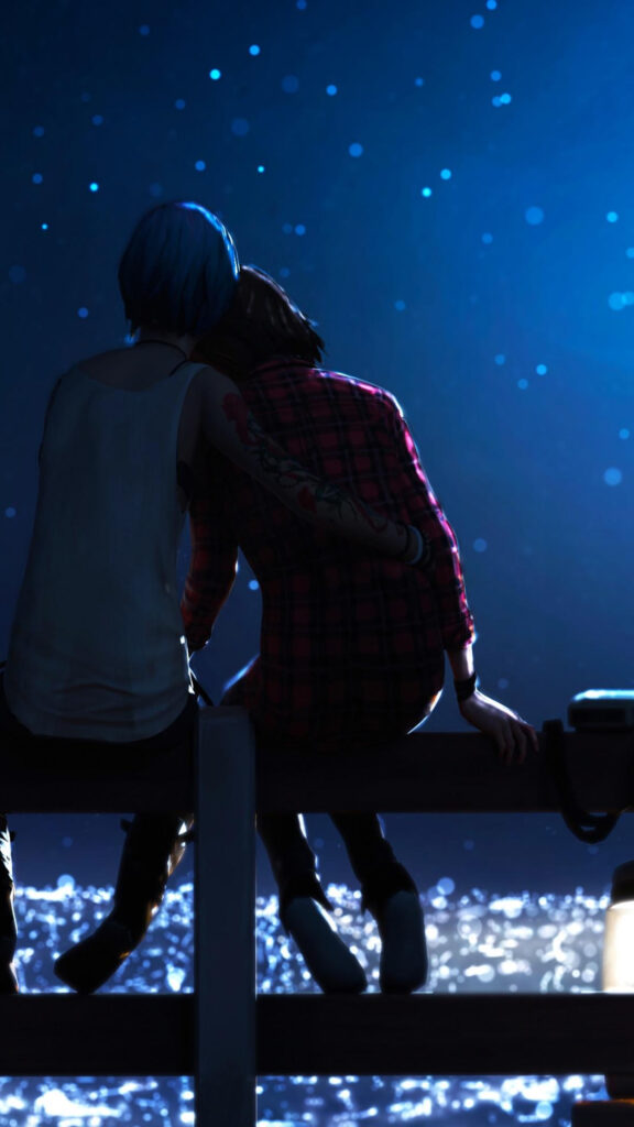 Two Friends Sitting Together Mobile Wallpaper
