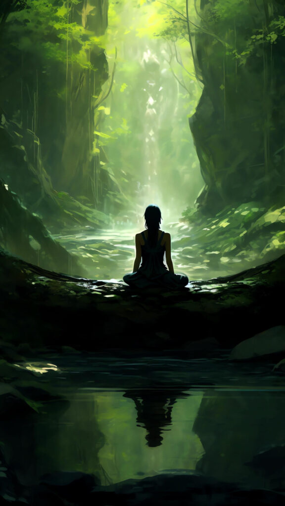 Inner Peace and Mindful Meditation Spiritual Energy Aesthetic Wallpaper