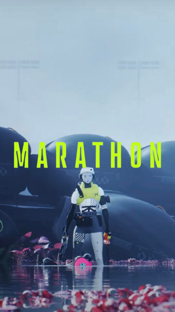 Marathon Runner Standing in Water Mobile Wallpaper