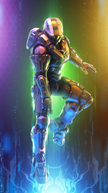 Halo Infinite Spartan Futuristic Combat Suit Mobile Wallpaper