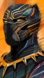 Black Panther Superhero Art Cinematic Mobile Wallpaper