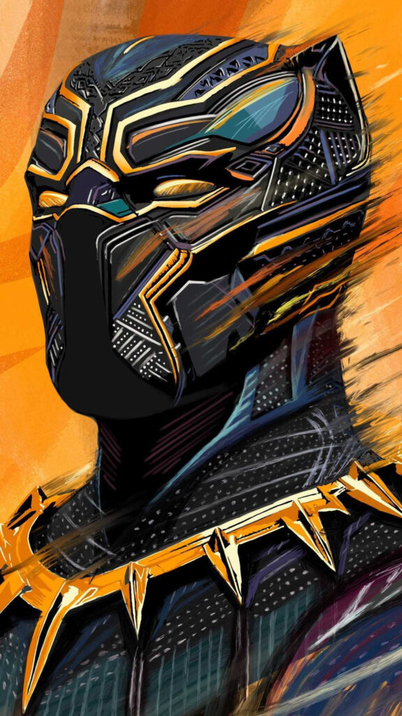 Black Panther Superhero Art Cinematic Mobile Wallpaper