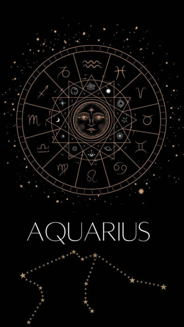 Mystical Aquarius Zodiac Energy and Astrology Constellation Art Wallpaper