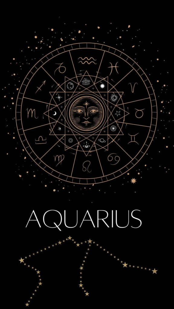 Mystical Aquarius Zodiac Energy and Astrology Constellation Art Wallpaper