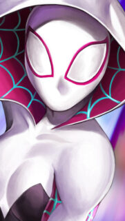 Ghost-Spider Superhero Portrait High Quality Mobile Wallpaper