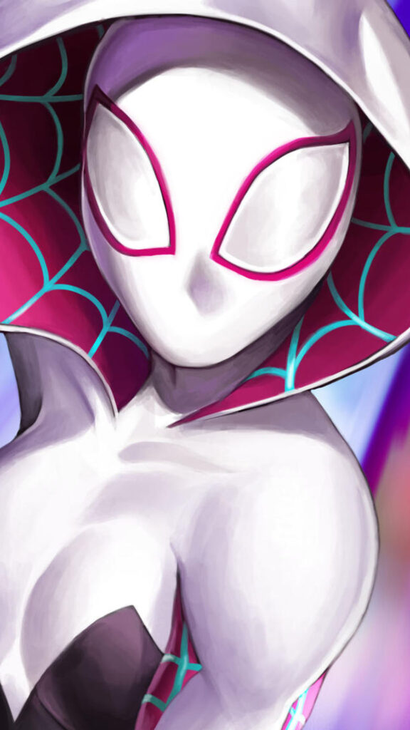 Ghost-Spider Superhero Portrait High Quality Mobile Wallpaper