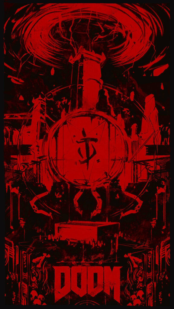 Red DOOM Mark of the Slayer Mobile Wallpaper