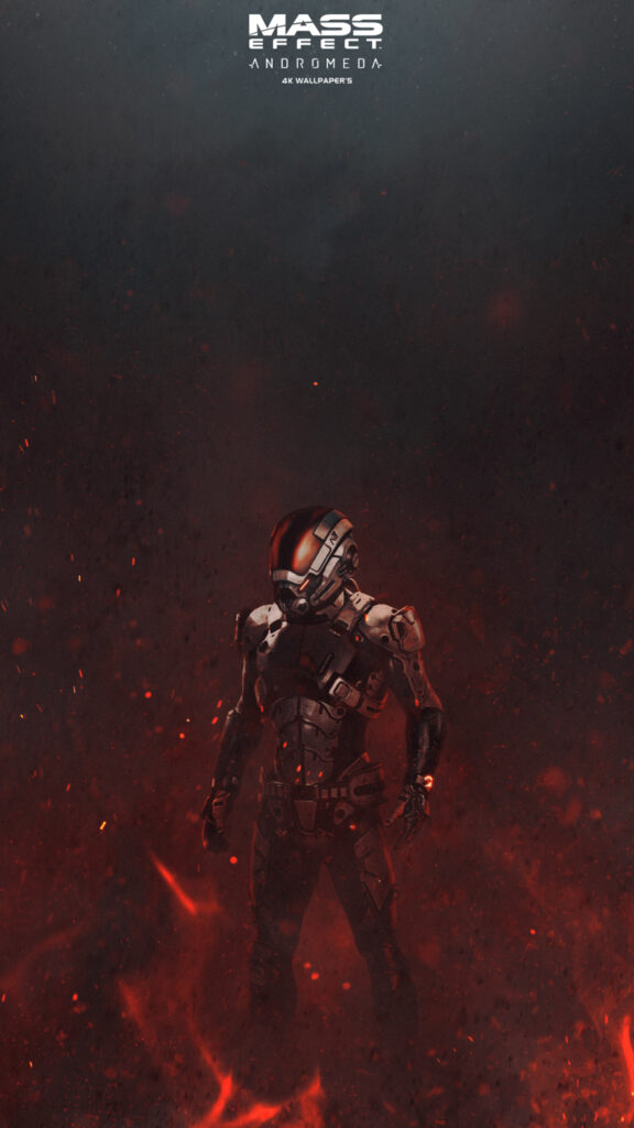 Mass Effect Style Sci-Fi Soldier Ember 4K Mobile Wallpaper
