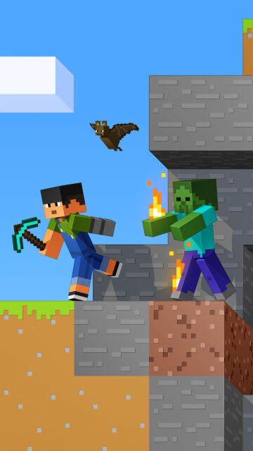 Minecraft Blocky Adventure Mobile Wallpaper