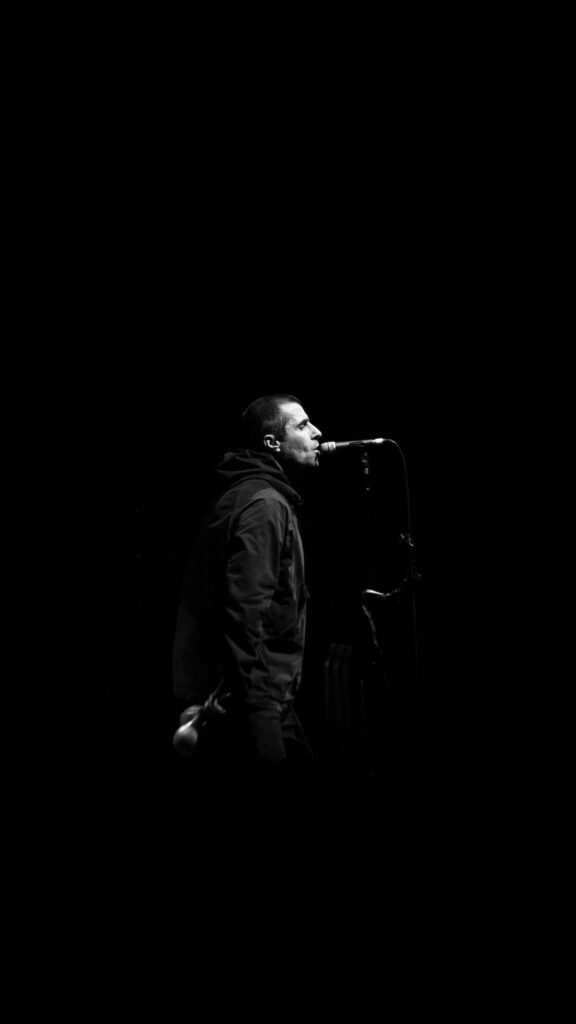 Liam Gallagher Live Monochrome Phone Wallpaper