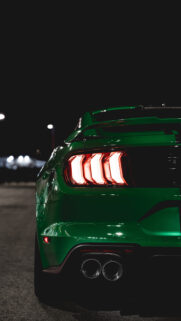 Neon Green Ford Mustang Shelby GT500 Rear Mobile Wallpaper