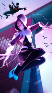 Spider-Gwen and Miles Morales Dynamic 4K Mobile Wallpaper