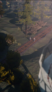 Max and Chloe Walking Along the Train Tracks Phone Wallpaper