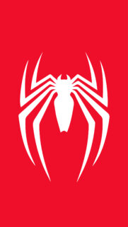 Minimalist Spider-Man White Spider Insomniac Mobile Wallpaper