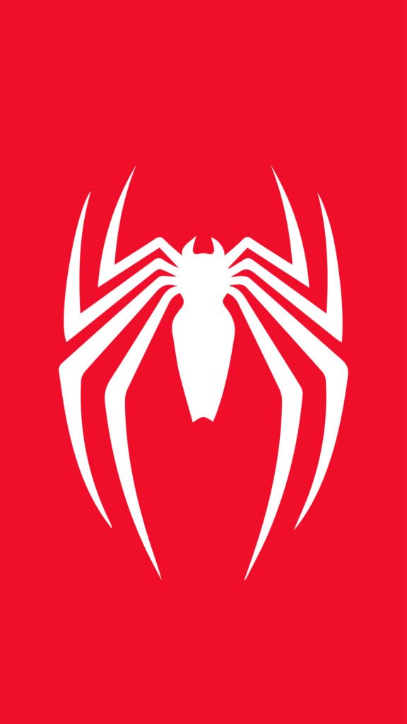 Minimalist Spider-Man White Spider Insomniac Mobile Wallpaper