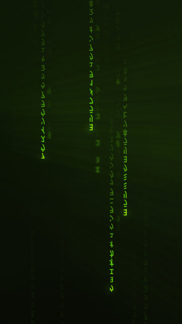 Green Matrix Digital Rain Vertical Mobile Wallpaper