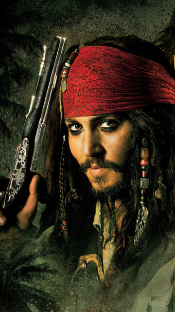 Captain Jack Sparrow Close Up Portrait Mobile Wallpaper