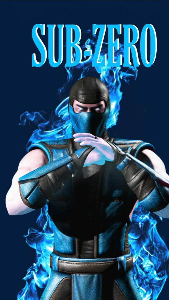 Sub-Zero Mortal Kombat Blue Fire Mobile Wallpaper
