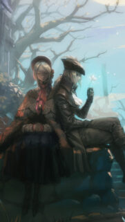 The Doll and The Hunter Sitting Under a Tree Mobile Wallpaper
