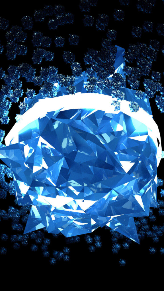 Cosmic Blue Crystal Energy Aesthetic Sacred Geometry Spiritual Wallpaper