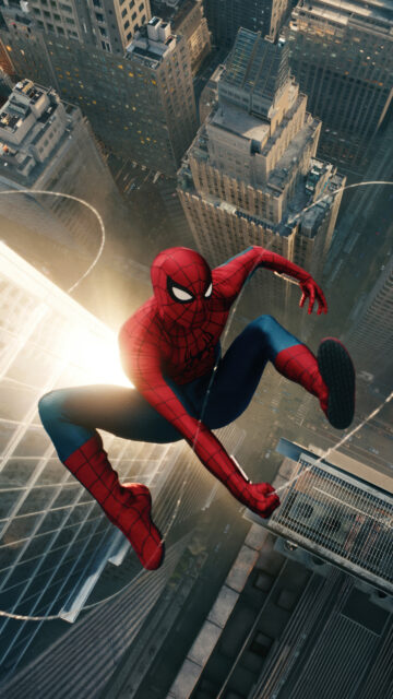 Spider-Man City Swing Vertical Mobile Wallpaper