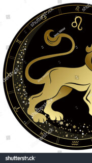 Leo Zodiac Sign Gold Celestial Astrology Design Wallpaper