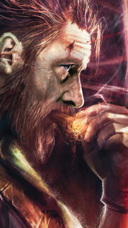 Detailed Close-up of a Bearded Man Smoking a Cigar Mobile Wallpaper