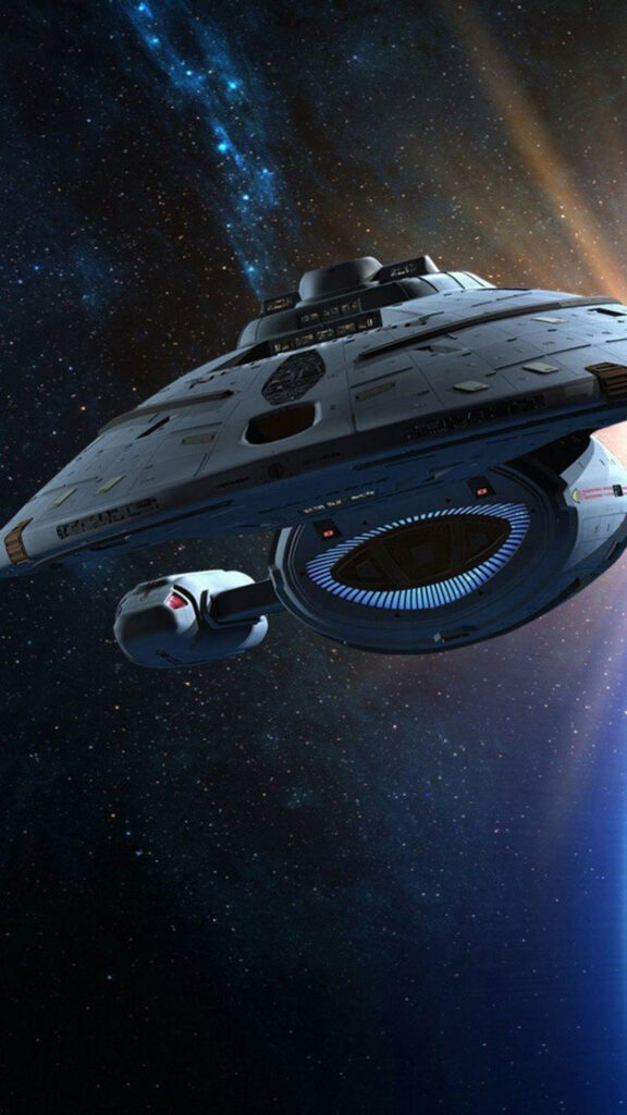 Intrepid Class Starship Deep Space Exploration Mobile Wallpaper