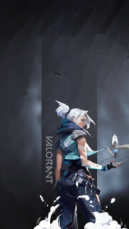 Jett Valorant Stylized Character Mobile Wallpaper