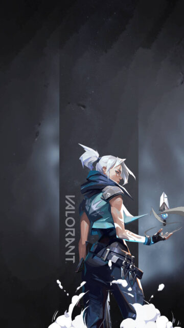Jett Valorant Stylized Character Mobile Wallpaper