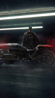 Batman on Batcycle Dark Knight Digital Art Mobile Wallpaper