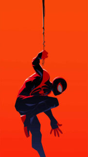 Minimalist Miles Morales Spider-Man Digital Art Mobile Wallpaper