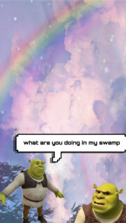 Shrek Dreaming Rainbow Mobile Wallpaper