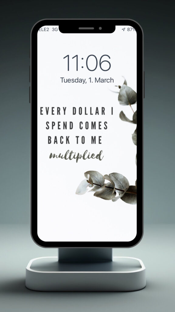 Abundance Mindset Affirmation for Financial Growth and Prosperity Wallpaper