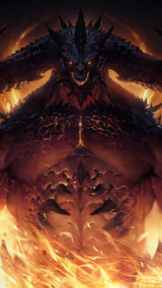 Fiery Demonic Beast Dark Fantasy Mobile Wallpaper