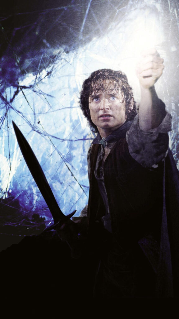 Frodo Baggins with Sting and Phial of Galadriel Mobile Wallpaper