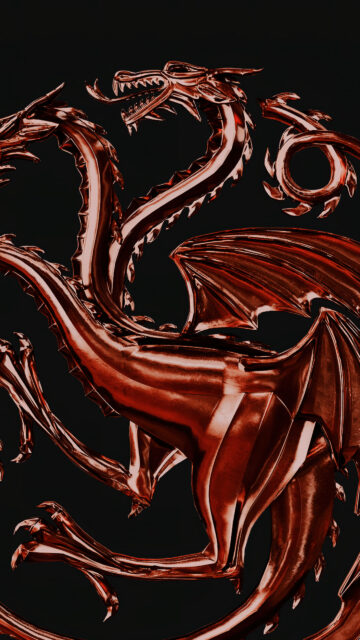Metallic Targaryen Three Headed Dragon 4K Mobile Wallpaper