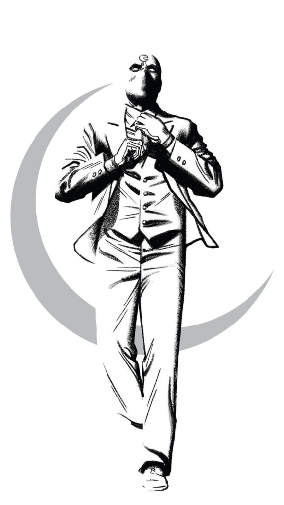 Moon Knight Mr Knight Stylish Silhouette Mobile Wallpaper