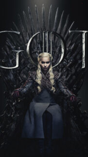 Daenerys Targaryen on the Iron Throne 4K Mobile Wallpaper