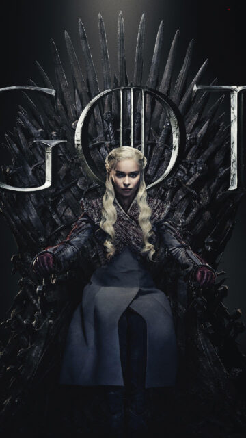 Daenerys Targaryen on the Iron Throne 4K Mobile Wallpaper