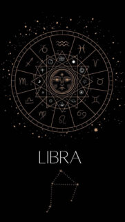 Elegant Libra Zodiac Astrology Constellation and Sun Celestial Wallpaper