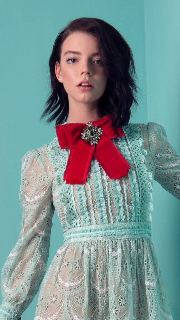Anya Taylor-Joy Vintage Lace Fashion Mobile Wallpaper