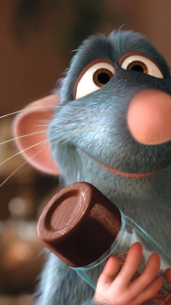 Close-up Remy Ratatouille Character Phone Wallpaper