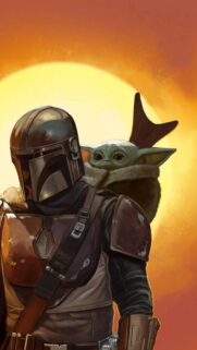 The Mandalorian and Grogu Cinematic Portrait Mobile Wallpaper