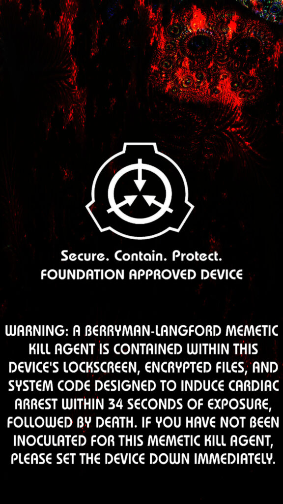 SCP Foundation Memetic Kill Agent Aesthetic Mobile Wallpaper