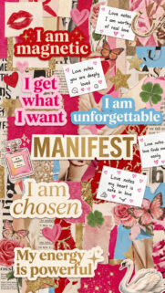 Aesthetic Manifestation Vision Board Collage for Abundance and Love Wallpaper