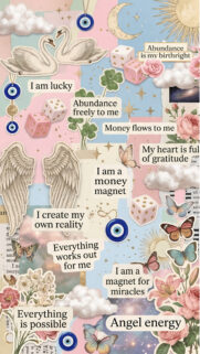 Manifestation Vision Board Aesthetic for Wealth and Abundance Wallpaper